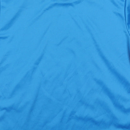 FILA Boys Blue Spotted Polyester Basic T-Shirt Size 12 Years Crew Neck Pullover - Footballer