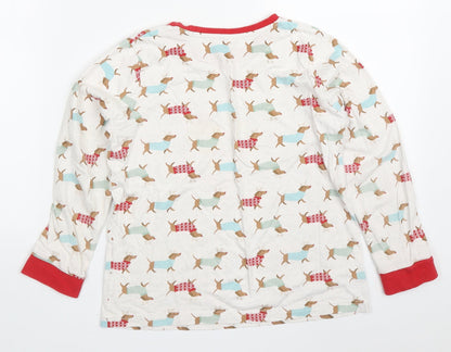 Matalan Girls Multicoloured Solid Cotton Top Pyjama Top Size 10 Years  Pullover - Sausage Dog
