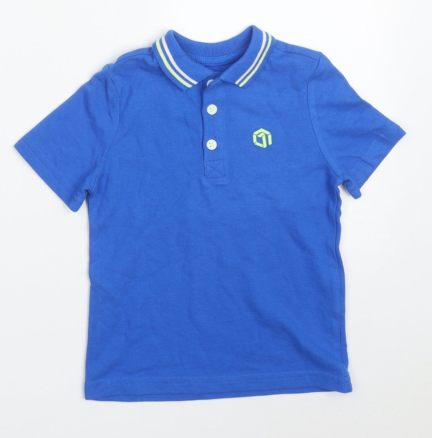 F&F Boys Blue  Cotton Basic Polo Size 12-18 Months Collared Pullover