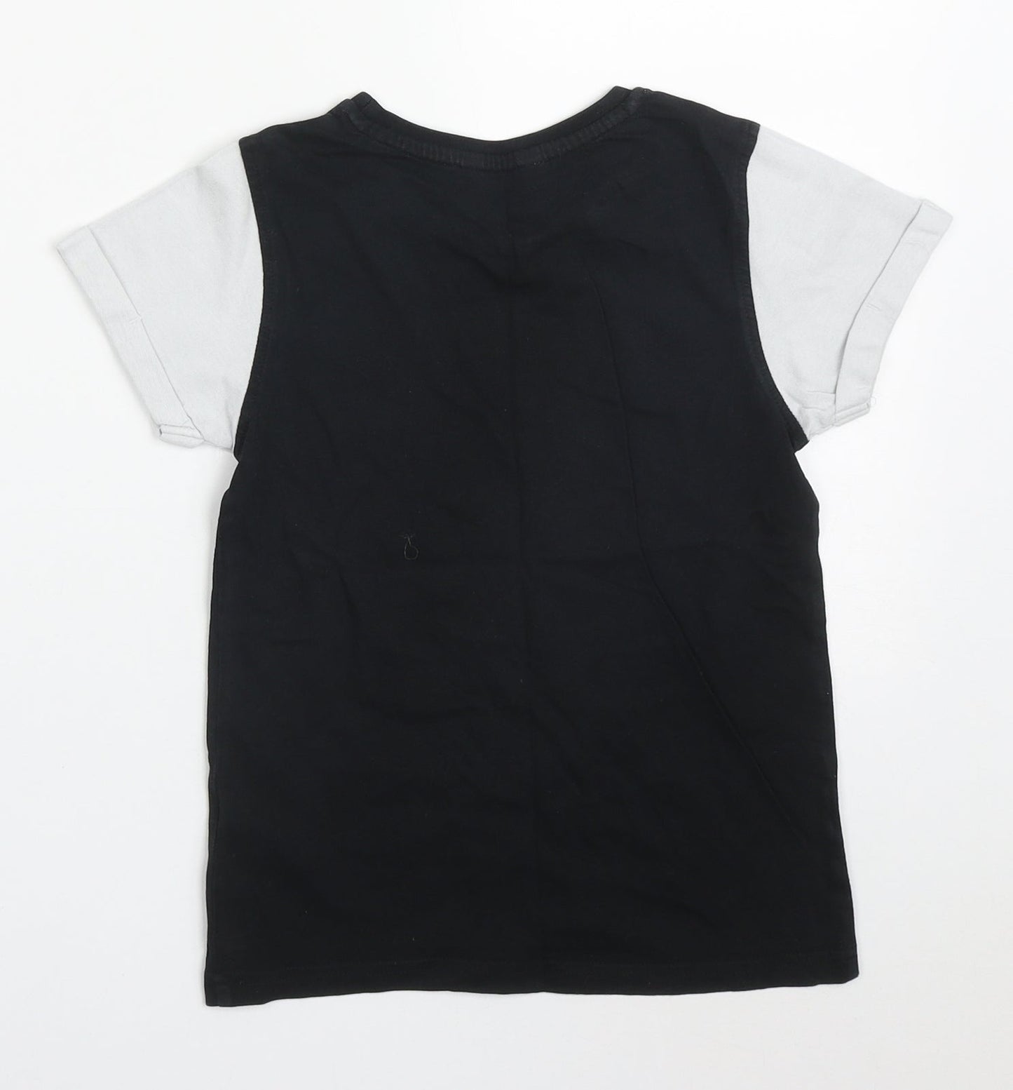 George Boys Black  Cotton Basic T-Shirt Size 6-7 Years Crew Neck Pullover - San Francisco