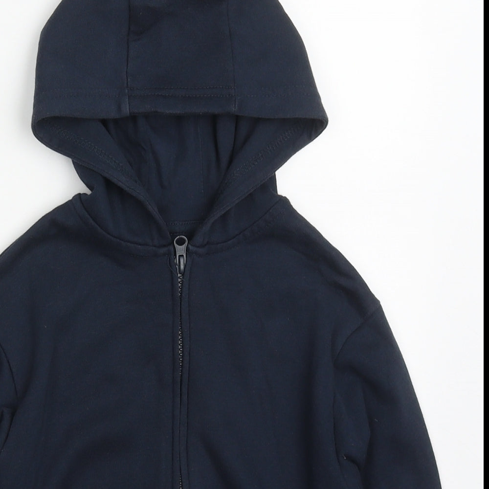 Dunnes Boys Blue  Cotton Full Zip Hoodie Size 5-6 Years  Zip