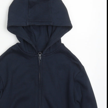 Dunnes Boys Blue  Cotton Full Zip Hoodie Size 5-6 Years  Zip