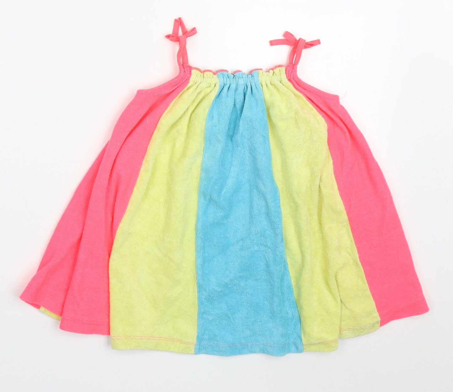 Marks and Spencer Girls Multicoloured Striped Cotton A-Line  Size 12-18 Months  Round Neck Pullover