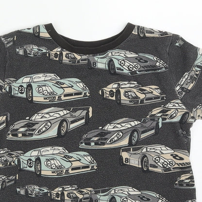 TU Boys Grey  Cotton Basic T-Shirt Size 8 Years Crew Neck Pullover - Cars