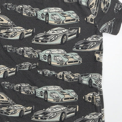 TU Boys Grey  Cotton Basic T-Shirt Size 8 Years Crew Neck Pullover - Cars