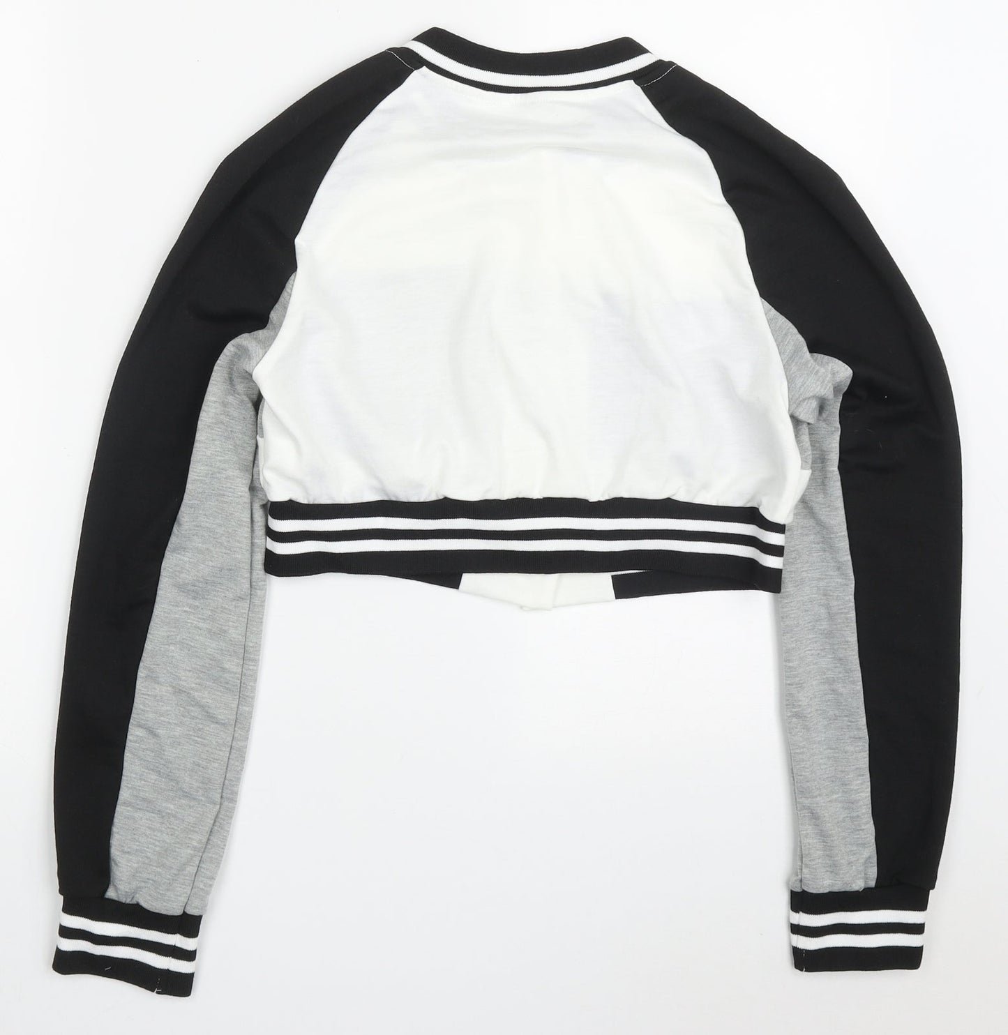 SheIn Womens Grey Striped  Jacket  Size M  Button - Honey California