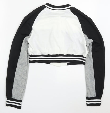 SheIn Womens Grey Striped  Jacket  Size M  Button - Honey California