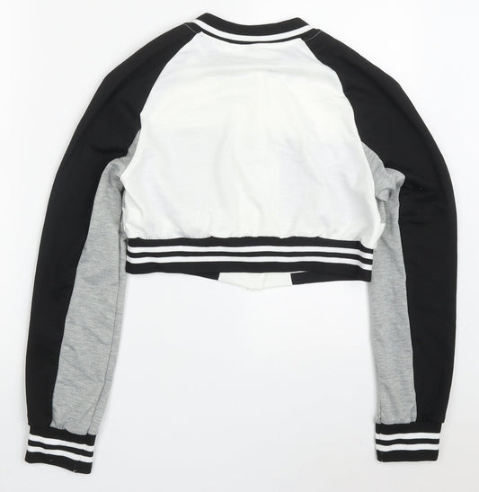 SheIn Womens Grey Striped  Jacket  Size M  Button - Honey California