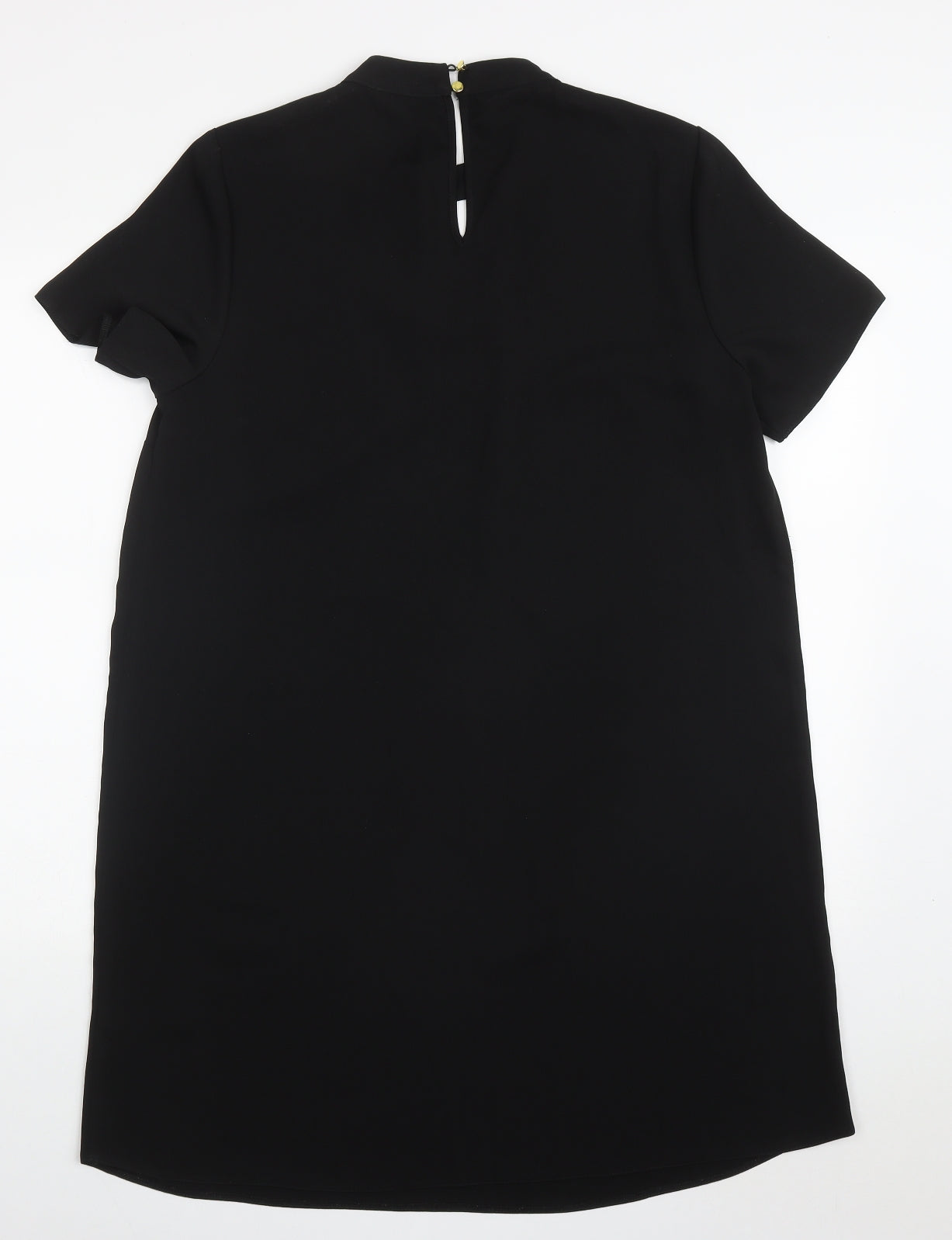 F&F Womens Black  Polyester Shift  Size 14  Round Neck Button