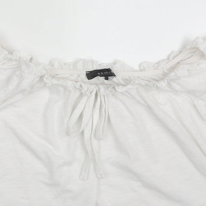 Primark Womens White  Polyester Basic T-Shirt Size 8 Round Neck