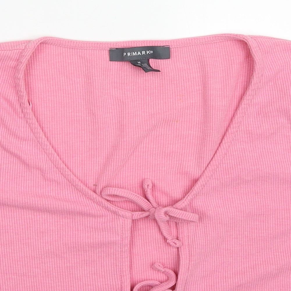 Primark Womens Pink V-Neck  Polyester Cardigan Jumper Size 12