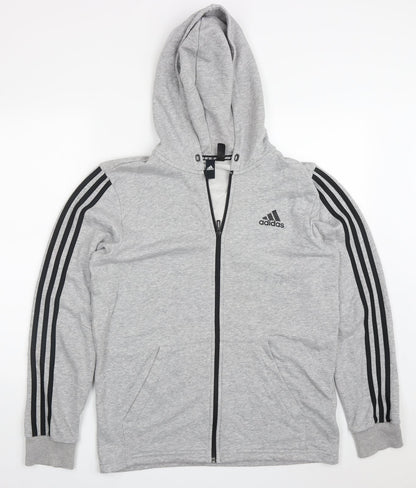 Mens UK Size M adidas Grey Full Zip Hoodie