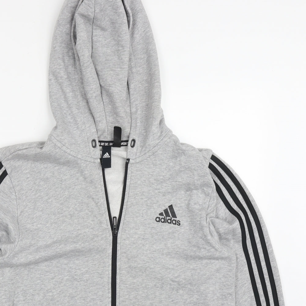 Mens UK Size M adidas Grey Full Zip Hoodie