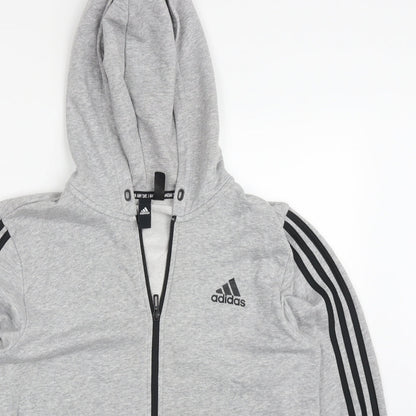 Mens UK Size M adidas Grey Full Zip Hoodie