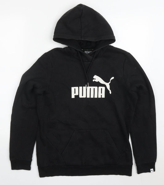 PUMA Womens Black  Cotton Pullover Hoodie Size 14  Pullover