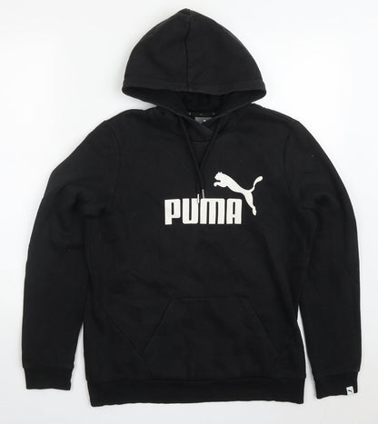 PUMA Womens Black  Cotton Pullover Hoodie Size 14  Pullover