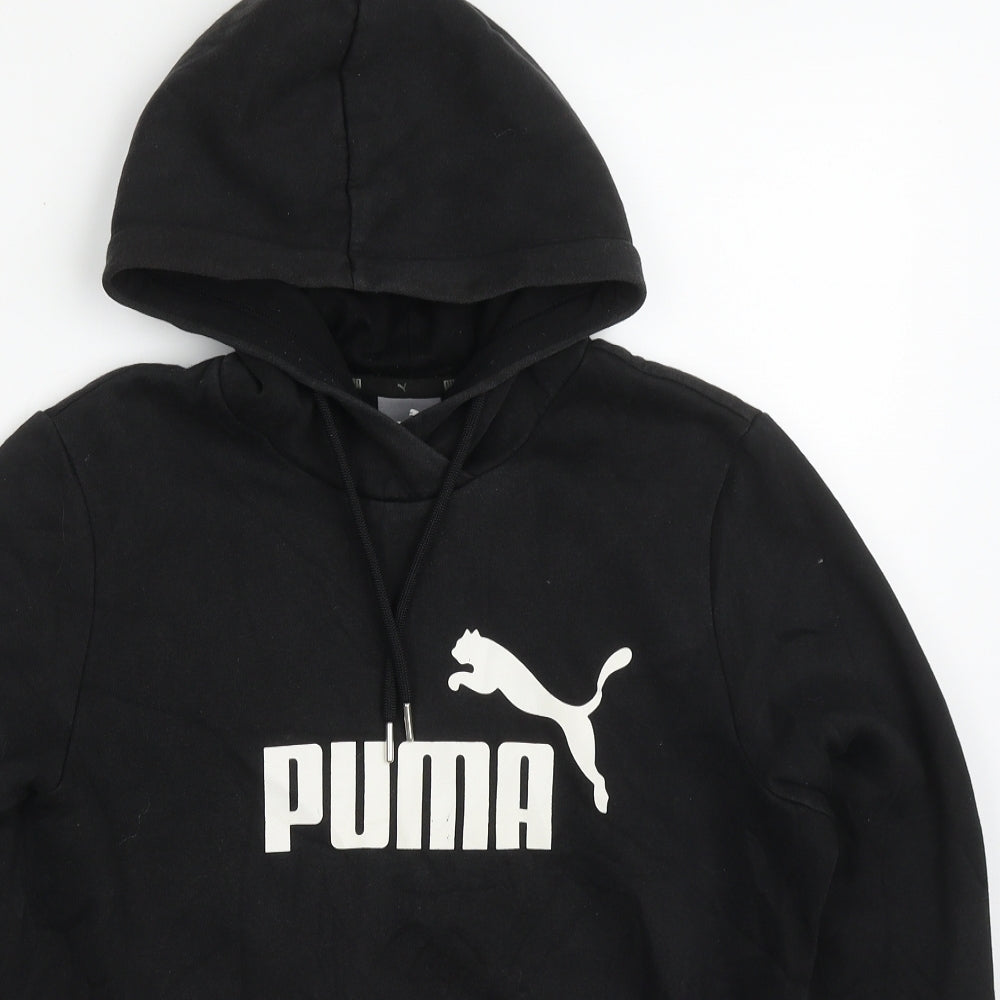 PUMA Womens Black  Cotton Pullover Hoodie Size 14  Pullover
