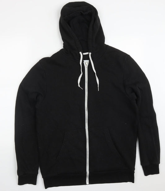 Primark Mens Black  Cotton Full Zip Hoodie Size L