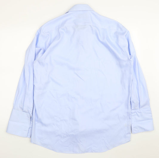 Mens UK Collar Size 16.5 Marks and Spencer Smart Blue  Dress Shirt