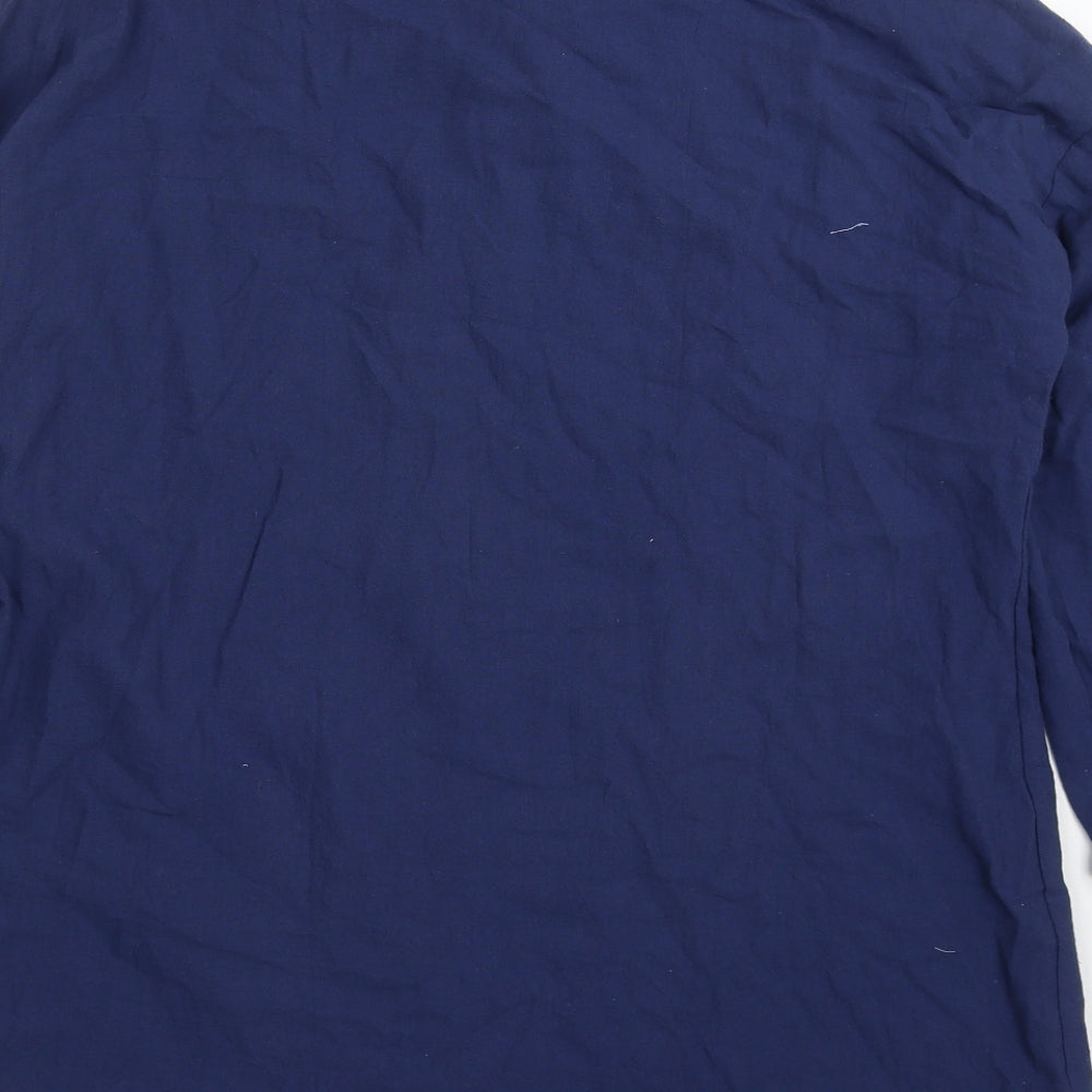 Womens UK Size L Preworn Blue Basic Button-Up