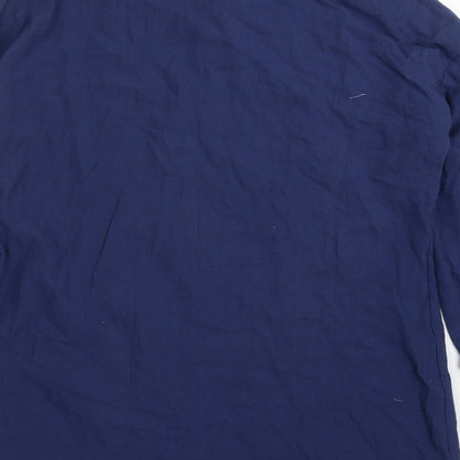 Womens UK Size L Preworn Blue Basic Button-Up