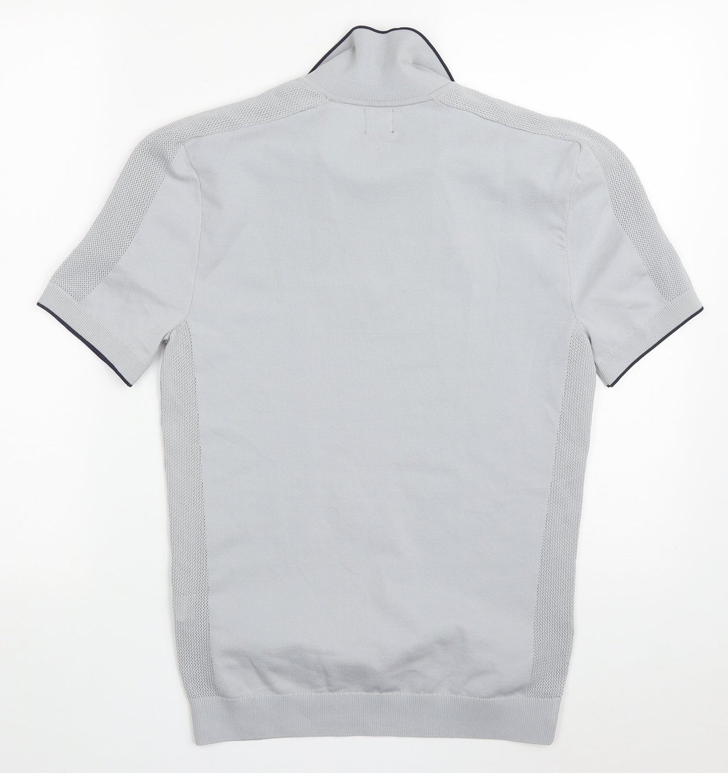 River Island Mens Grey  Polyester  Polo Size M Collared Pullover