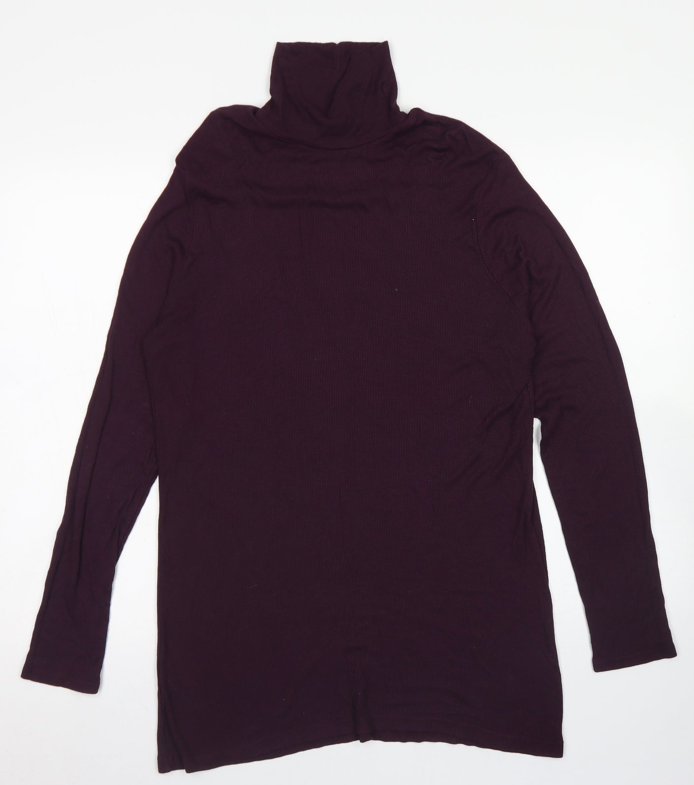 F&F Womens Purple  Viscose Basic T-Shirt Size 22 High Neck