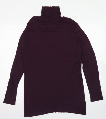 F&F Womens Purple  Viscose Basic T-Shirt Size 22 High Neck