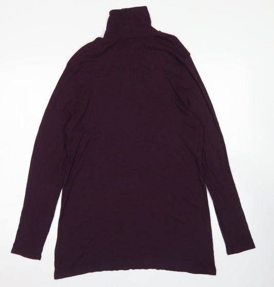 F&F Womens Purple  Viscose Basic T-Shirt Size 22 High Neck