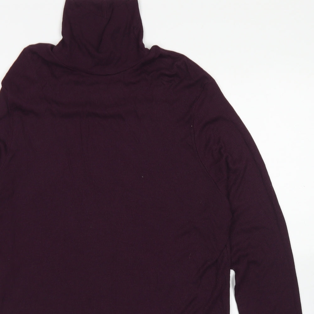 F&F Womens Purple  Viscose Basic T-Shirt Size 22 High Neck