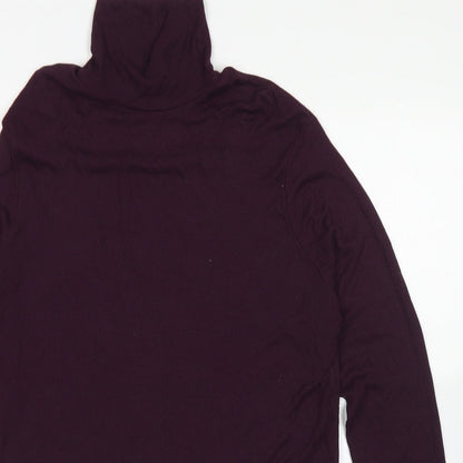 F&F Womens Purple  Viscose Basic T-Shirt Size 22 High Neck