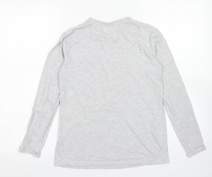 George Girls Grey  Cotton Basic T-Shirt Size 12-13 Years Crew Neck  - Christmas tee