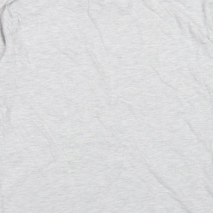 George Girls Grey  Cotton Basic T-Shirt Size 12-13 Years Crew Neck  - Christmas tee