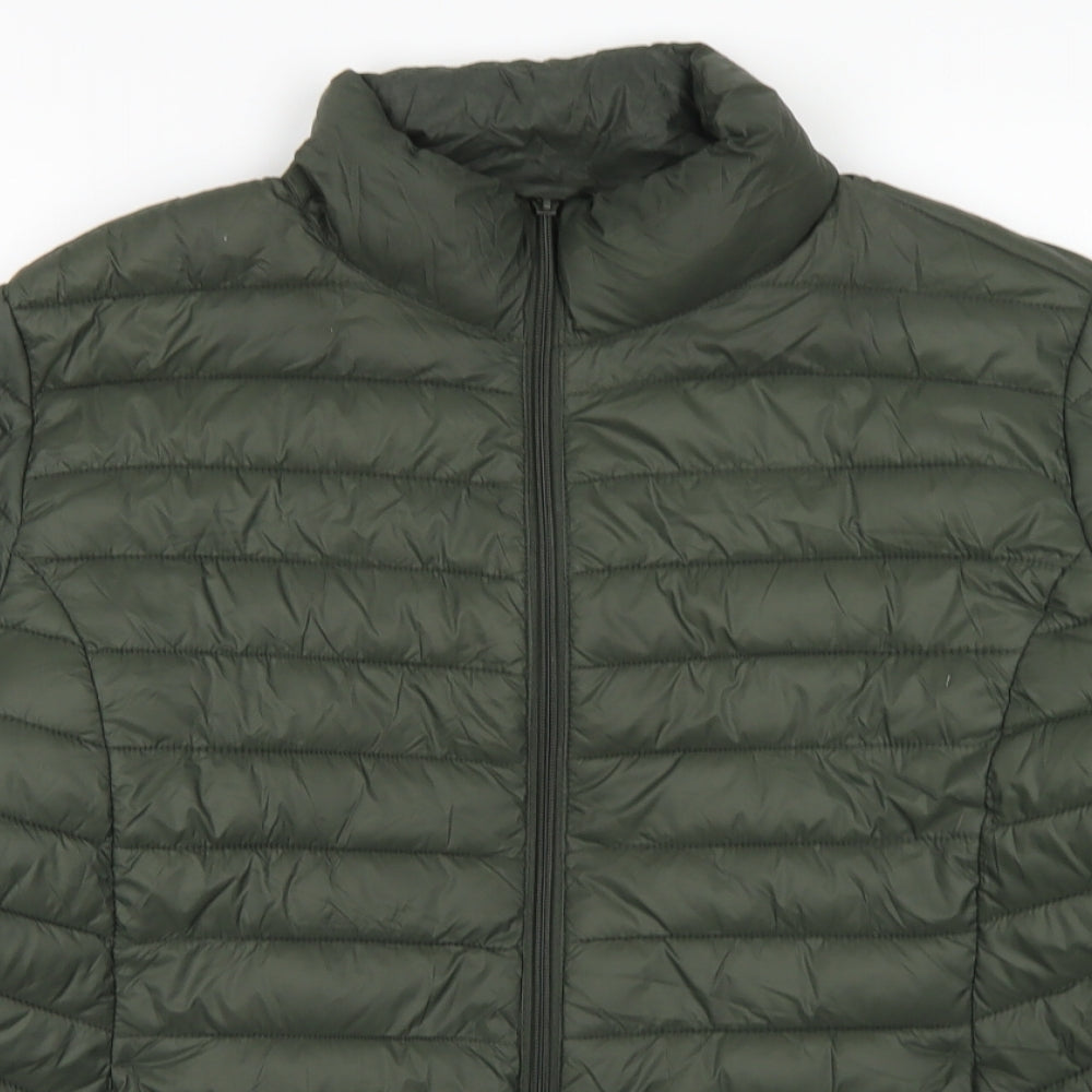 Primark Womens Green   Puffer Jacket Jacket Size M  Zip