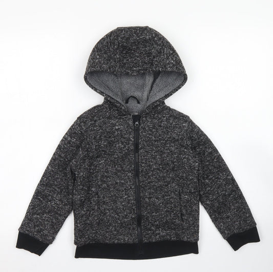 Primark Boys Grey  Polyester Full Zip Hoodie Size 5-6 Years  Zip