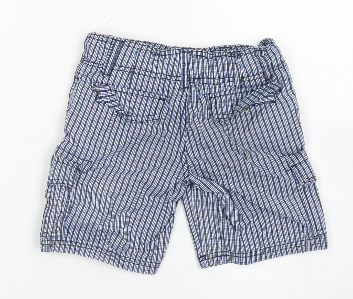 Trespass Boys Blue Plaid Cotton Chino Shorts Size 3-4 Years  Regular