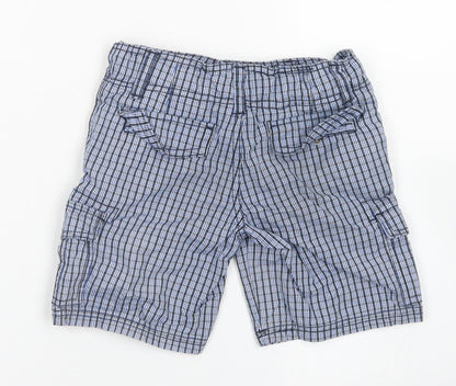 Trespass Boys Blue Plaid Cotton Chino Shorts Size 3-4 Years  Regular
