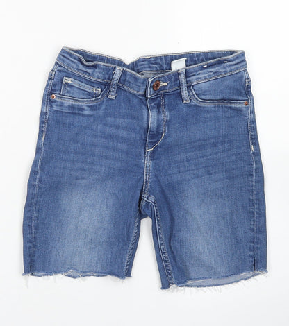 &Denim Girls Blue  Cotton Boyfriend Shorts Size 10 Years  Regular