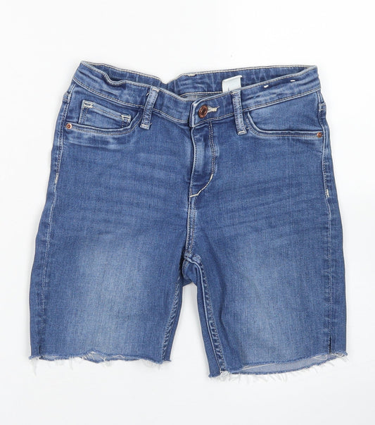 &Denim Girls Blue  Cotton Boyfriend Shorts Size 10 Years  Regular