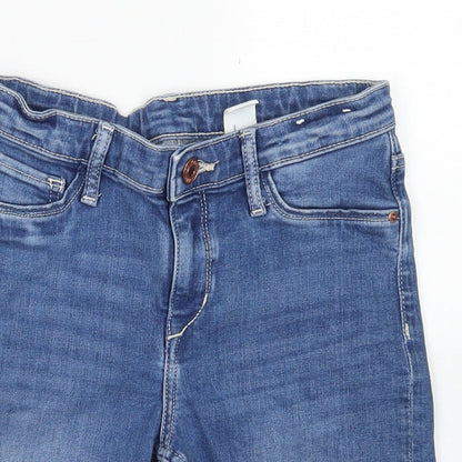 &Denim Girls Blue  Cotton Boyfriend Shorts Size 10 Years  Regular