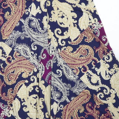 Bonmarché Womens Blue Paisley Viscose Flare Skirt Size 10