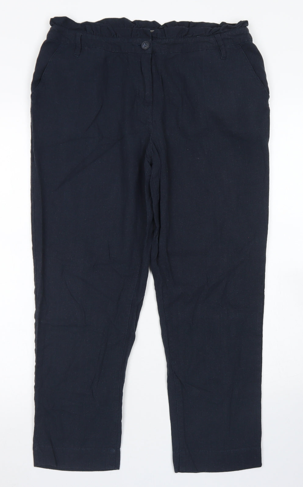 Womens UK Size 10 Oasis Regular Fit Pedal Pusher Blue Trousers
