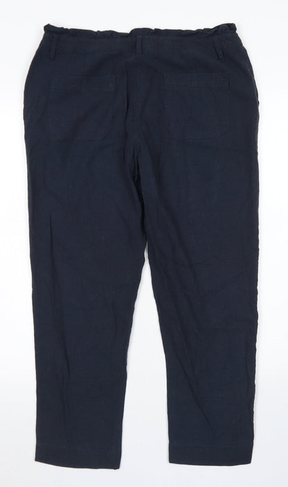 Womens UK Size 10 Oasis Regular Fit Pedal Pusher Blue Trousers
