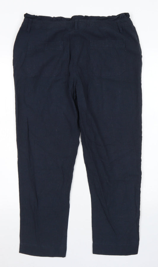 Womens UK Size 10 Oasis Regular Fit Pedal Pusher Blue Trousers
