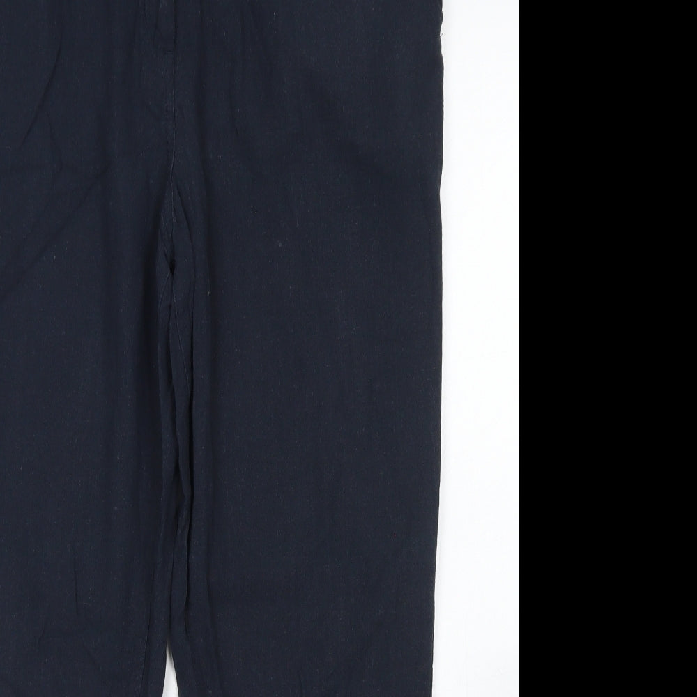 Womens UK Size 10 Oasis Regular Fit Pedal Pusher Blue Trousers