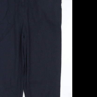 Womens UK Size 10 Oasis Regular Fit Pedal Pusher Blue Trousers