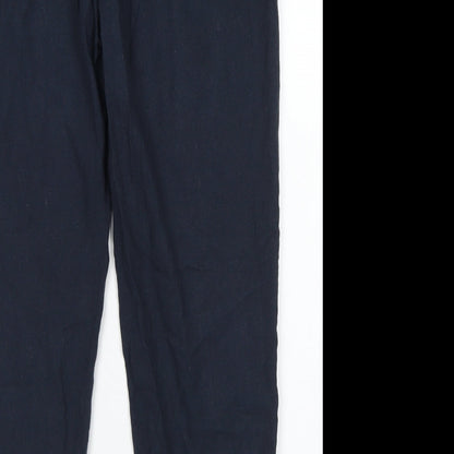 Womens UK Size 10 Oasis Regular Fit Pedal Pusher Blue Trousers