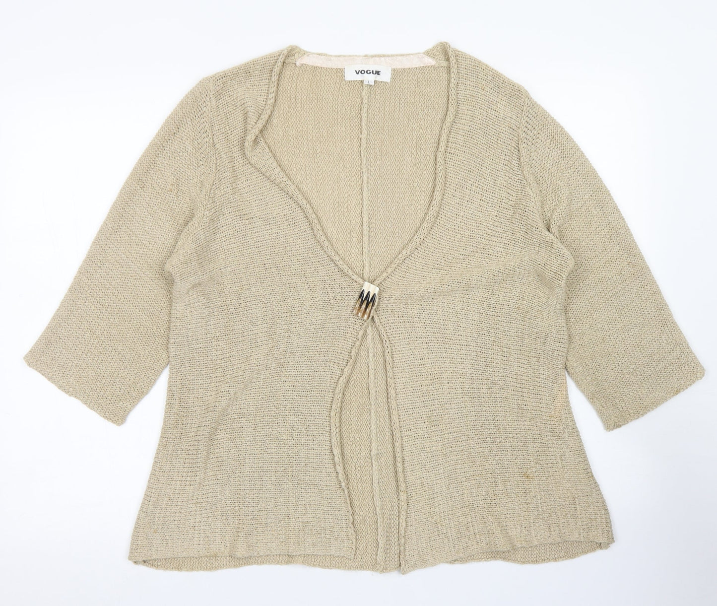 Womens UK Size L Vogue Brown Cardigan Jumper