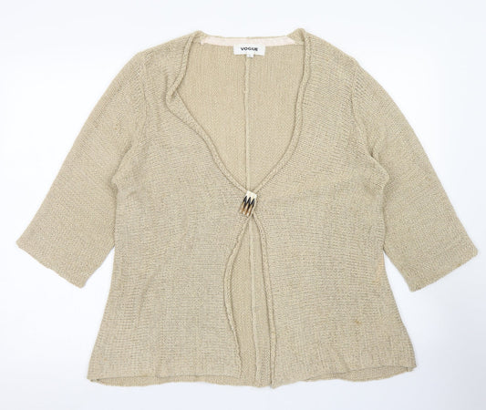 Womens UK Size L Vogue Brown Cardigan Jumper