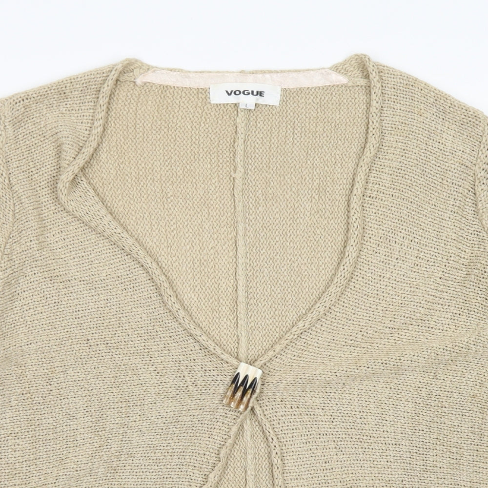 Womens UK Size L Vogue Brown Cardigan Jumper